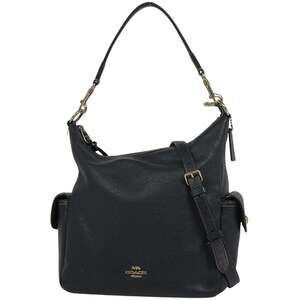 Coach COACH logo handbag, 2-way shoulder bag, leather, black, 6152, women's